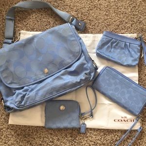 Messenger bag and wristlets